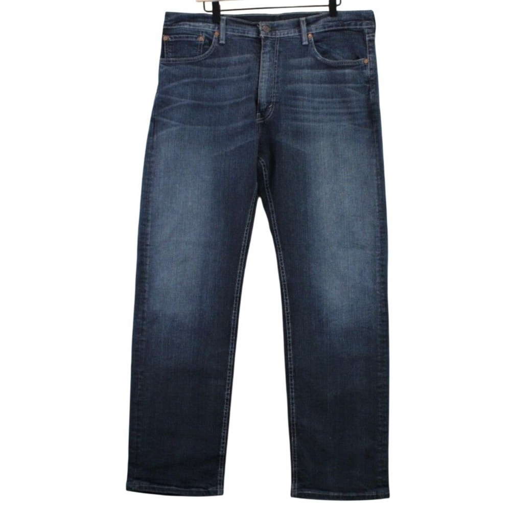 Levi Strauss 505 Regular Fit Straight Leg Jeans Mens 38x32‎ Blue Dark Wash Denim